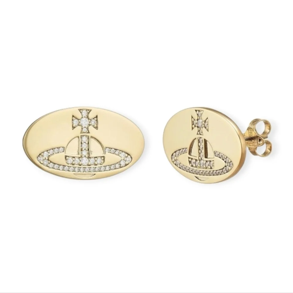 Vivienne Westwood Mini Bas Relief Earrings In Dustbag - Picture 1 of 9